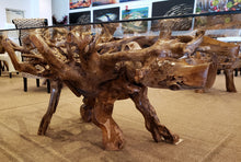 Teak Wood Root Dining Table Including 87 x 43 Inch Glass Top