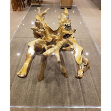 Teak Wood Root Dining Table Including 87 x 43 Inch Glass Top