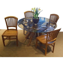 Teak Wood Root Dining Table Including a 63 Inch Round Glass Top