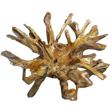 Teak Wood Root Dining Table Including a 63 Inch Round Glass Top
