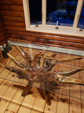 Teak Wood Root Dining Table Including 87 x 43 Inch Glass Top