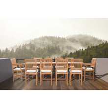 11 Piece Teak Wood Castle Patio Dining Set with Rectangular Double Extension Table, 8 Side Chairs and 2 Arm Chairs