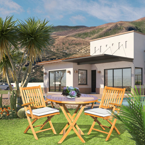 3 Piece Teak Wood Santa Barbara Patio Dining Set, 36