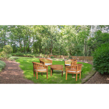 5 Piece Teak Wood Peanut Patio Conversation Set with 4 Chairs and Coffee Table