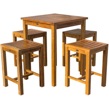 Teak Wood Santa Monica Counter Stool, 24 inch