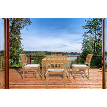 5 Piece Teak Wood Florence Bistro Dining Set with 35" Square Table and 4 Side Chairs