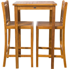 Teak Wood Havana Square Outdoor Bar Table, 27 Inch