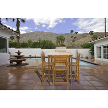 5 Piece Teak Wood Maldives Patio Bistro Bar Set with 35" Square Bar Table & 4 Armless Bar Chairs