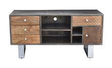 Akot Recycled Mango Wood Media Center with 4 Drawers