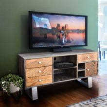 Akot Recycled Mango Wood Media Center with 4 Drawers