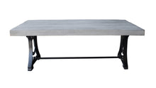 Muan Rustic Grey Wash Recycled Mango Wood Coffee Table with Ironwork Base