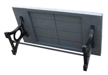 Muan Rustic Grey Wash Recycled Mango Wood Coffee Table with Ironwork Base
