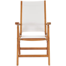 Teak Wood California Reclining Chair with White Batyline Sling