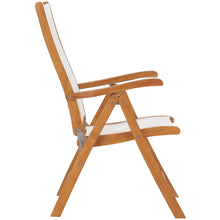 Teak Wood California Reclining Chair with White Batyline Sling