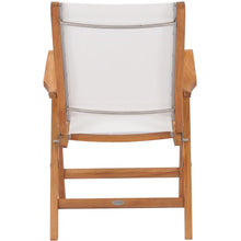 Teak Wood California Reclining Chair with White Batyline Sling