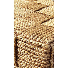 Water Hyacinth Rome Woven Ottoman with Cushion