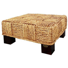Water Hyacinth Rome Woven Ottoman with Cushion