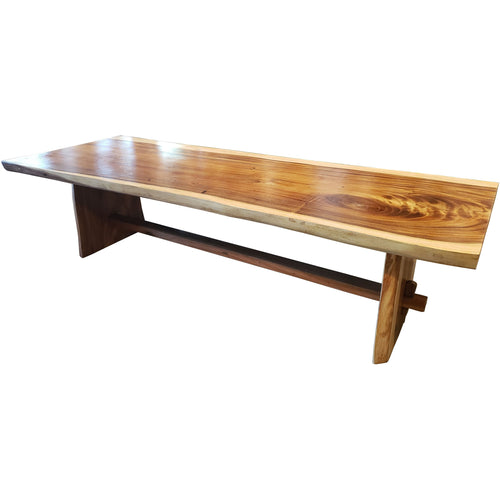 Suar Live Edge Single Slab Hardwood Dining Table/Conference Table, 236 L x 43 W in.