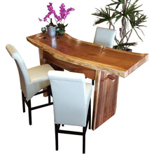 Suar Live Edge Slab Freestanding Bar with Shelf, 118 Inch (choice of table tops)