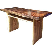 Suar Live Edge Slab Freestanding Bar with Shelf, 79 Inch (choice of table tops)