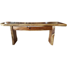 Suar Live Edge Slab Freestanding Bar with Shelf, 118 Inch (choice of table tops)
