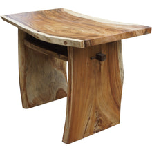 Suar Live Edge Slab Freestanding Bar with Shelf, 59 Inch (choice of table tops)