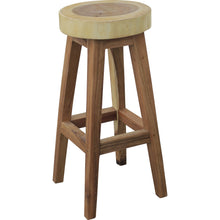 Suar Live Edge Round Barstool, 30 inch - Chic Teak