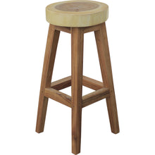 Suar Live Edge Round Barstool, 30 inch