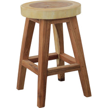 Suar Live Edge Round Counter Stool, 24 inch