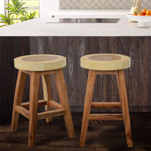 Suar Live Edge Round Counter Stool, 24 inch