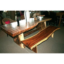 Suar Live Edge Slab Backless Bench approximately 71" long