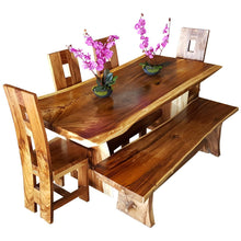 Suar Live Edge Slab Backless Bench approximately 79" long