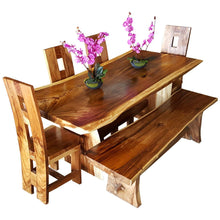 Suar Live Edge Slab Backless Bench approximately 59" long