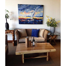 Suar Live Edge Slab Coffee Table With Shelf
