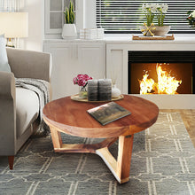 Suar Live Edge Round Coffee Table - 32 inch