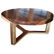 Suar Live Edge Round Coffee Table - 40" - Chic Teak