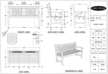 Teak Wood Chippendale Double Bench