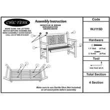 Teak Wood Chippendale Double Bench