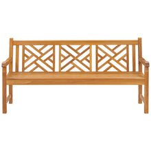 Teak Wood Chippendale Triple Bench