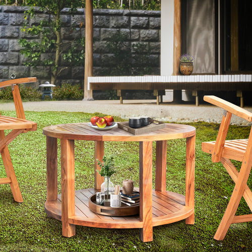 Teak Wood Bahama Round Coffee Table, 31 inch