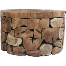 Teak Wood Round Akara Coffee Table - 28 Inch - Chic Teak