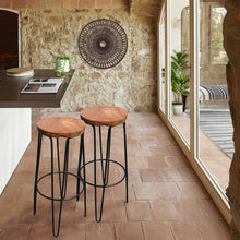 Teak Wood Round Bar Stool