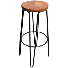 Teak Wood Round Bar Stool - Chic Teak