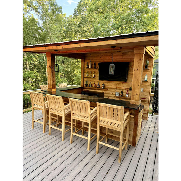 🌿 Backyard bar goals, upgraded with solid teak.