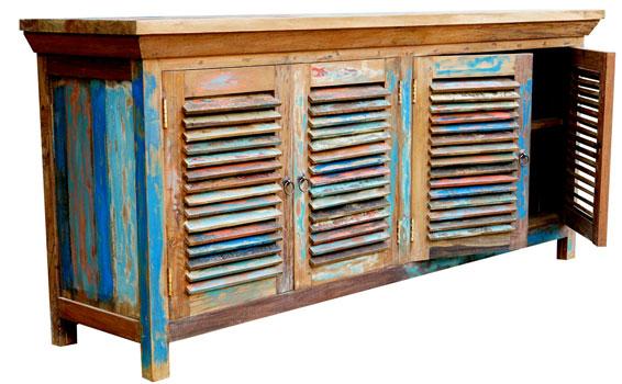 Set Sail with 4 Amazing New Buffet / Media Centers Made From Recycled Teak Boats