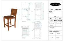 Teak Wood Abaco Barstool