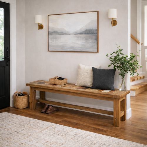 Recycled Teak Wood Tuscany Backless Bench, 63 Inch