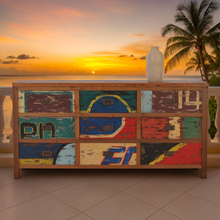 Marina del Rey Dresser / Chest With 9 Drawers Made From Recycled Teak Wood Boats