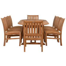 9 Piece Teak Wood Dining Set including Oval Extension Table with 8 Abaco Side Chairs