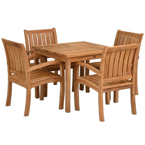 5 Piece Teak Wood Bistro Dining Set including 35